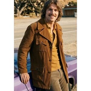 Vtg 60s 70s Men's Brown Wide Wale Corduroy Sports Jacket Thick Warm Sherpa Large